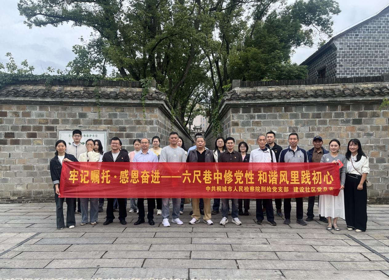 桐城市人民检察院刑检党支部、综合党支部联合文昌街道建设社区开展“牢记嘱托·感恩奋进”