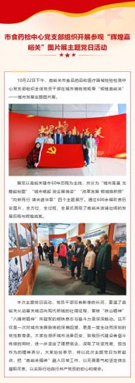 市食药检中心党支部组织开展参观“辉煌嘉峪关”图片展主题党日活动