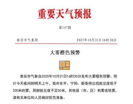 刚刚，泰安连发重要天气预报！户外活动注意安全！做好防范准备！